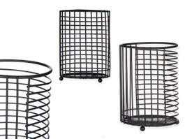 Kinvara Portautensilios de Metal Negro 11x16x11 cm (Set de 6)