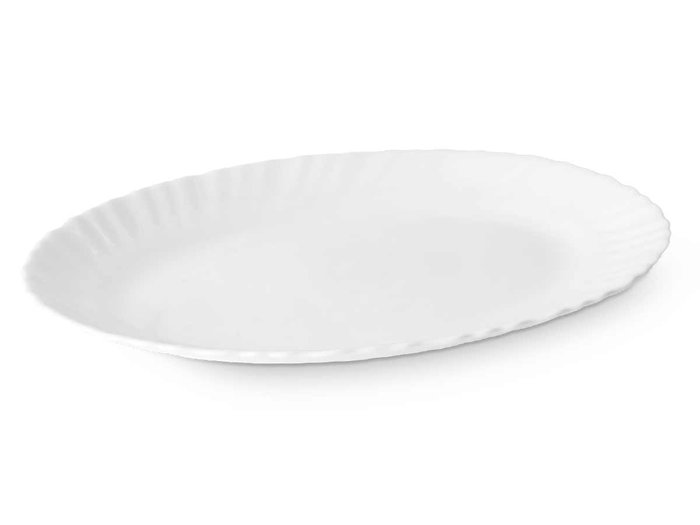 Vivalto Bandeja Clásica Opal Blanca de Vidrio 25 cm (Ancho) (Set de 24)