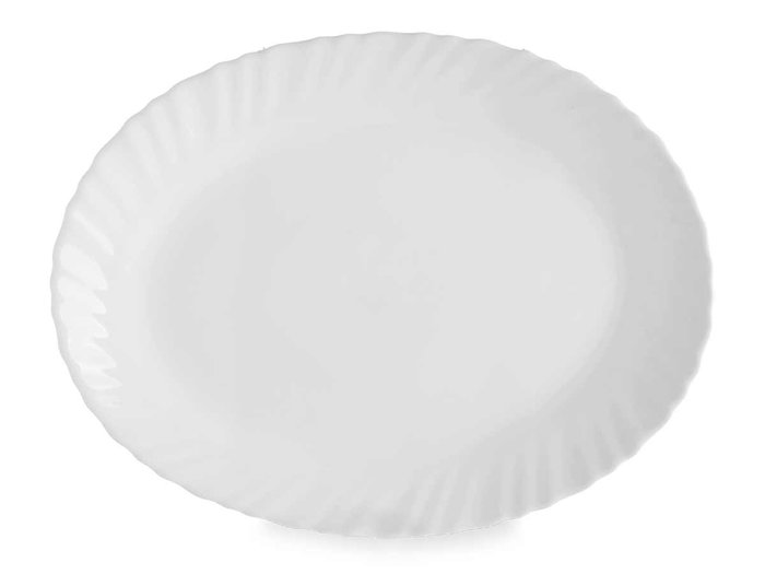 Vivalto Bandeja Clásica Opal Blanca de Vidrio 25 cm (Ancho) (Set de 24)