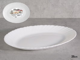 Vivalto Bandeja Clásica Opal Blanca de Vidrio 25 cm (Ancho) (Set de 24)