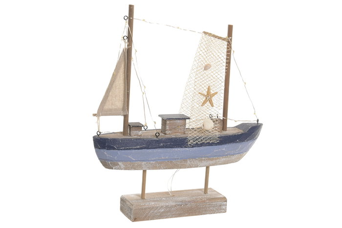 DKD Home Decor Figura LED MDF Barco Pesquero Azul DKD Home Decor Figura LED MDF Barco Pesquero Azul