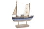 DKD Home Decor Figura LED MDF Barco Pesquero Azul