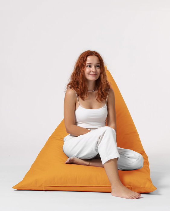 Atelier Del Sofa Pouf Grande para Jardín Naranja 145x90x35 cm Terciopelo Impermeable para Exterior