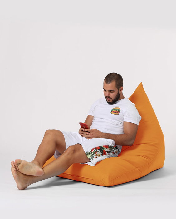 Atelier Del Sofa Pouf Grande para Jardín Naranja 145x90x35 cm Terciopelo Impermeable para Exterior