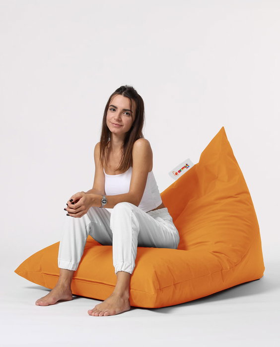 Atelier Del Sofa Pouf Grande para Jardín Naranja 145x90x35 cm Terciopelo Impermeable para Exterior
