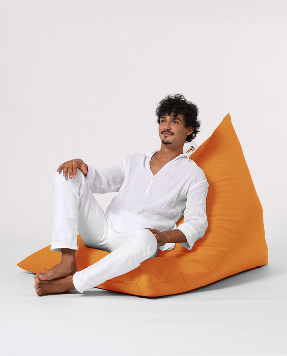 Atelier Del Sofa Pouf Grande para Jardín Naranja 145x90x35 cm Terciopelo Impermeable para Exterior