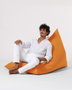 Atelier Del Sofa Pouf Grande para Jardín Naranja 145x90x35 cm Terciopelo Impermeable para Exterior