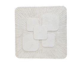 DKD Home Decor Decoración de Pared Mango MDF Blanco 121,5x121,5 cm