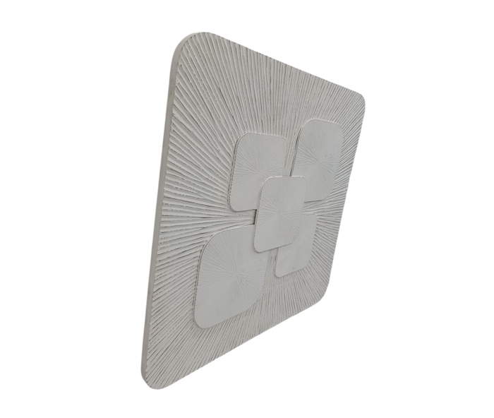 DKD Home Decor Decoración de Pared Mango MDF Blanco 121,5x121,5 cm