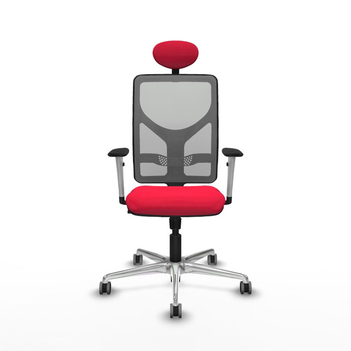 PIQUERAS Y CRESPO Silla de oficina Motilla con mecanismo Sincro, Tela Roja y Malla Gris PIQUERAS Y CRESPO Silla de oficina Motilla con mecanismo Sincro, Tela Roja y Malla Gris