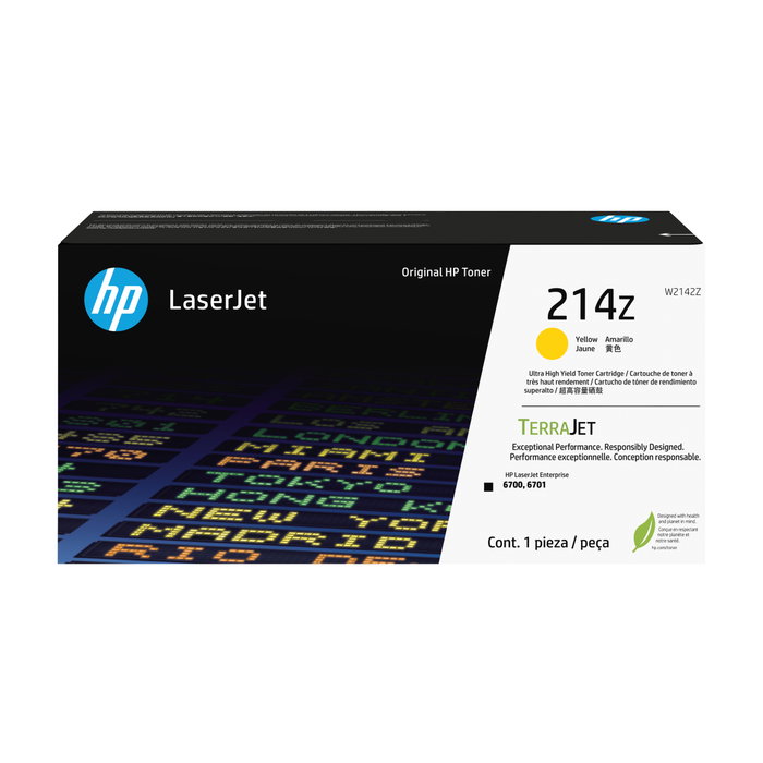 HP Cartucho de tóner Original LaserJet 214Z Amarillo ultra alta capacidad HP Cartucho de tóner Original LaserJet 214Z Amarillo ultra alta capacidad