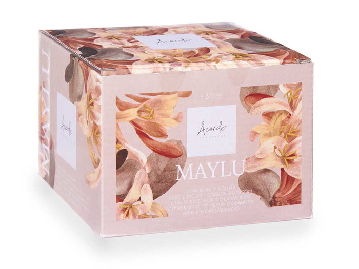 Acorde Vela Vaso con Tapa Dorada Lima Pura y Azahar 12.5x12.5x8.6 cm (Set de 6)