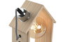 DKD Home Decor Lámpara de sobremesa de pino marrón y plateado