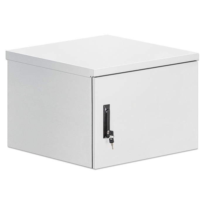 Intellinet 716093 Bastidor de pared rack 19 pulgadas 9U 600 mm de profundidad IP55, color gris, capacidad 100 kg, incluye gestión de cables y bloqueo de teclado