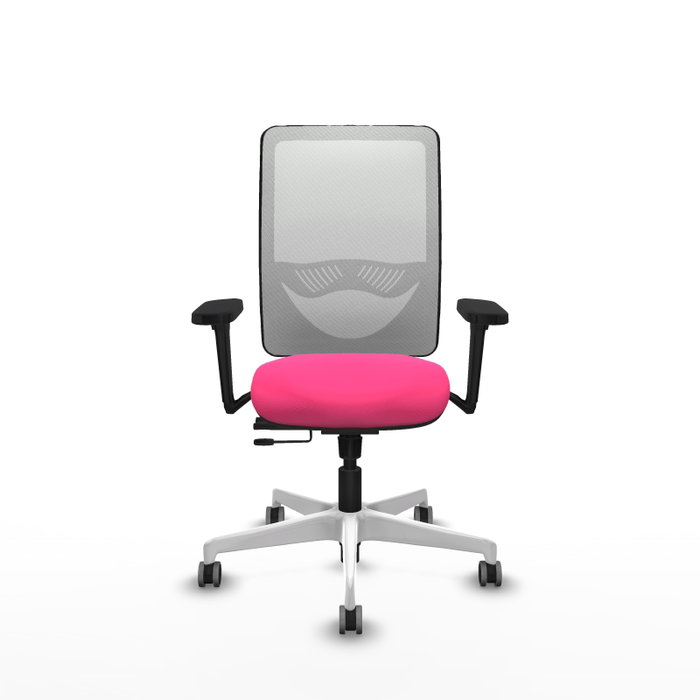 PIQUERAS Y CRESPO Silla de oficina Zulema Rosa y Blanco con Mecanismo Sincro/Traslack