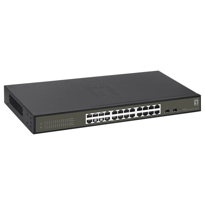 Level One GES-2126 Switch Gestionado L2 24x GE + 2x SFP Montaje Rack 19"