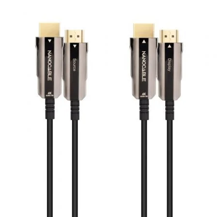 Nanocable Cable HDMI 2.0 AOC Macho a Macho 10m - 4K@60Hz 18Gbps HDR HDCP 2.2 - Negro