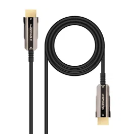 AOC 10.15.2010 Cable HDMI 2.0 AOC (Active Optical Cable) Macho-Macho 10 m, 4K @ 60Hz, 18 Gbps, HDR, 3D, ARC, Fibra Óptica y Cobre - Negro