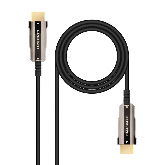 AOC 10.15.2010 Cable HDMI 2.0 AOC (Active Optical Cable) Macho-Macho 10 m, 4K @ 60Hz, 18 Gbps, HDR, 3D, ARC, Fibra Óptica y Cobre - Negro