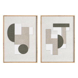 Cuadro Mix Tallado&Print 2/M Verde 52 X 3,50 X 72 cm (Set de 2)