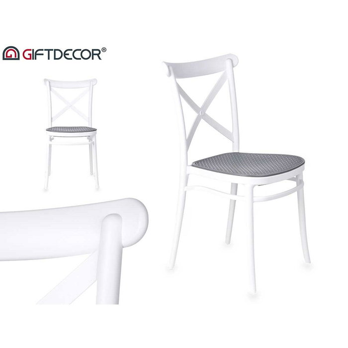 Silla Ibergarden Blanco Gris 4 Unidades Silla Ibergarden Blanco Gris 4 Unidades