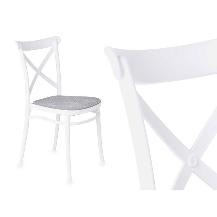 Silla Ibergarden Blanco Gris 4 Unidades Silla Ibergarden Blanco Gris 4 Unidades