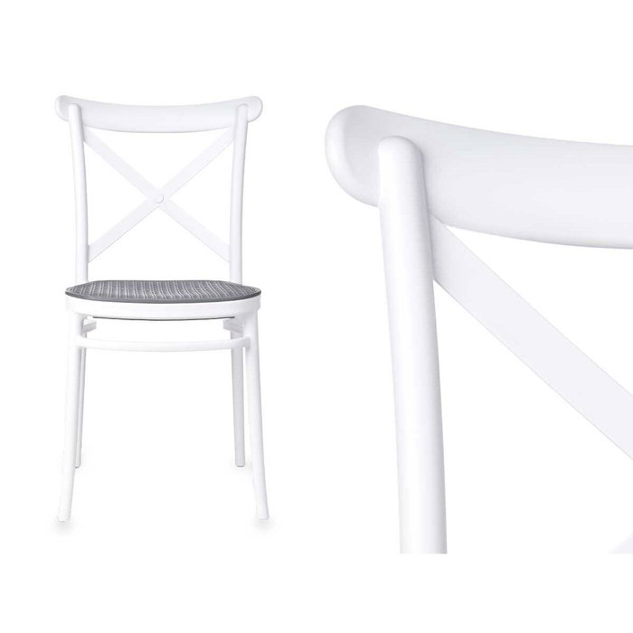 Silla Ibergarden Blanco Gris 4 Unidades Silla Ibergarden Blanco Gris 4 Unidades