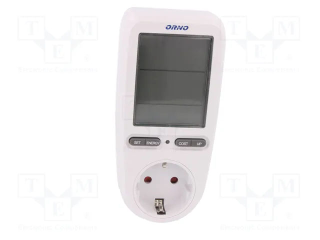 ORNO Voltímetro calculadora de energía con pantalla LCD Schuko OR-WAT-435