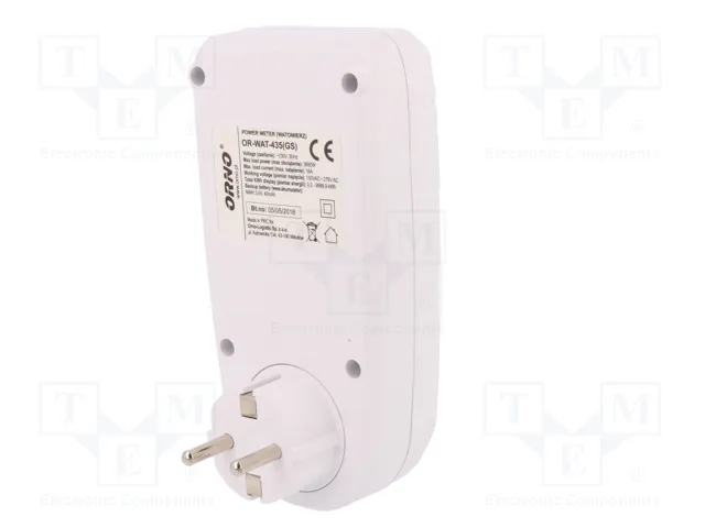 ORNO Voltímetro calculadora de energía con pantalla LCD Schuko OR-WAT-435