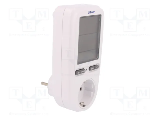 ORNO Voltímetro calculadora de energía con pantalla LCD Schuko OR-WAT-435