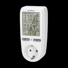 ORNO OR-WAT-435 Voltímetro Calculador de Energía con Pantalla LCD y Enchufe Schuko