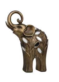 DKD Home Decor Figura de Elefante en Resina Color Bronce