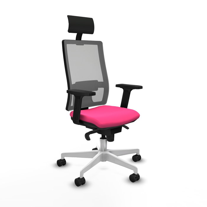 PIQUERAS Y CRESPO Silla de oficina Horna Rosa y Gris con Mecanismo Sincro PIQUERAS Y CRESPO Silla de oficina Horna Rosa y Gris con Mecanismo Sincro