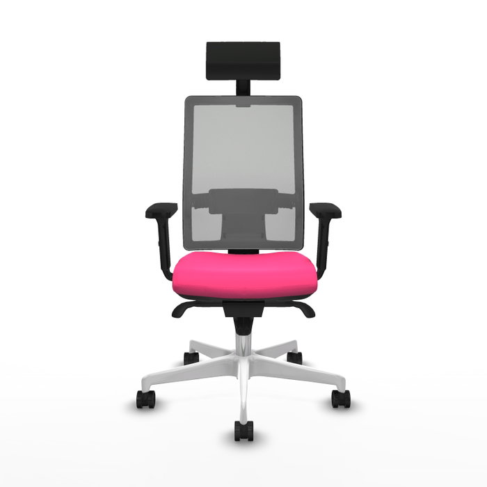 PIQUERAS Y CRESPO Silla de oficina Horna Rosa y Gris con Mecanismo Sincro PIQUERAS Y CRESPO Silla de oficina Horna Rosa y Gris con Mecanismo Sincro