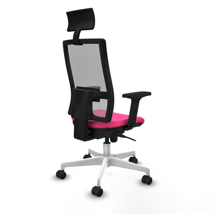 PIQUERAS Y CRESPO Silla de oficina Horna Rosa y Gris con Mecanismo Sincro PIQUERAS Y CRESPO Silla de oficina Horna Rosa y Gris con Mecanismo Sincro