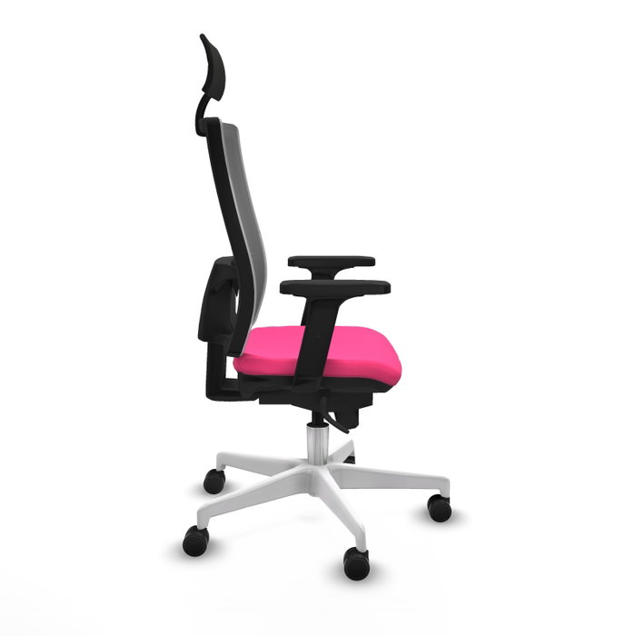 PIQUERAS Y CRESPO Silla de oficina Horna Rosa y Gris con Mecanismo Sincro PIQUERAS Y CRESPO Silla de oficina Horna Rosa y Gris con Mecanismo Sincro