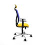 PIQUERAS Y CRESPO Silla de oficina Motilla con mecanismo Sincro/Traslack, Amarillo y Azul
