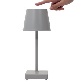 Home Deco Factory Lámpara LED Táctil Gris Plata con 3 Intensidades de Luz y 12 LED COB