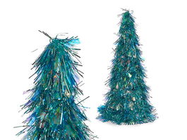 Krist+ Arbol Espumillon Iridiscente Azul 24x46x24cm (Set de 24)