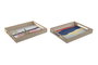 DKD Home Decor Bandeja MDF TEIDE 2 Surtido Azul y Verde 40x30x5 cm