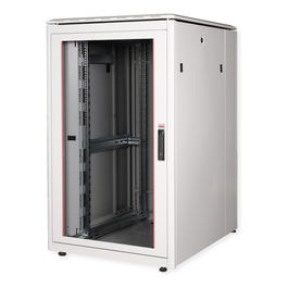 ROLINE 26.21.0054 Bastidor Rack de Red 19 Pulgadas 26U 800x1000 BxT, 600kg Capacidad, Puerta de Vidrio Gris, Acero, Patas Ajustables