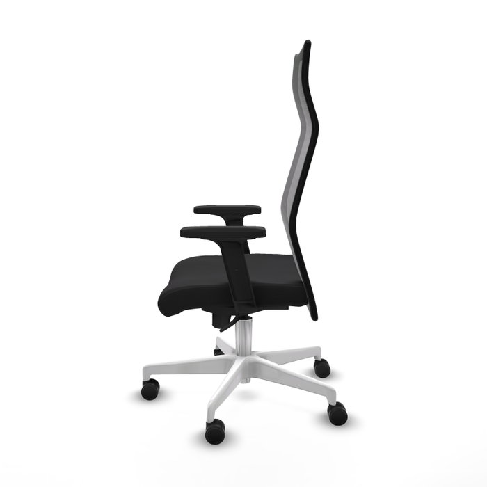 PIQUERAS Y CRESPO Sillón Albacete con Mecanismo Sincro, Similpiel Negro y Base Blanca PIQUERAS Y CRESPO Sillón Albacete con Mecanismo Sincro, Similpiel Negro y Base Blanca