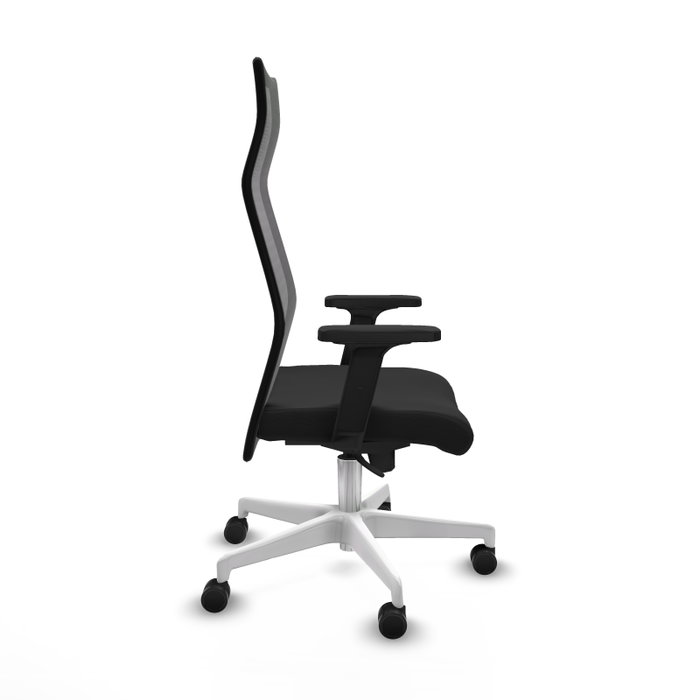 PIQUERAS Y CRESPO Sillón Albacete con Mecanismo Sincro, Similpiel Negro y Base Blanca PIQUERAS Y CRESPO Sillón Albacete con Mecanismo Sincro, Similpiel Negro y Base Blanca