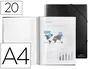Liderpapel Carpeta Escaparate con Espiral 20 Fundas Polipropileno DIN A4 Negro