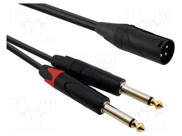 REDS MUSIC Cable XLR macho 3pin a 2 Jack 6,3mm 1m