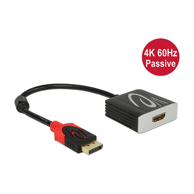 DeLOCK Adaptador DisplayPort a HDMI 4K 60 Hz, 0,2 m, Negro DeLOCK Adaptador DisplayPort a HDMI 4K 60 Hz, 0,2 m, Negro