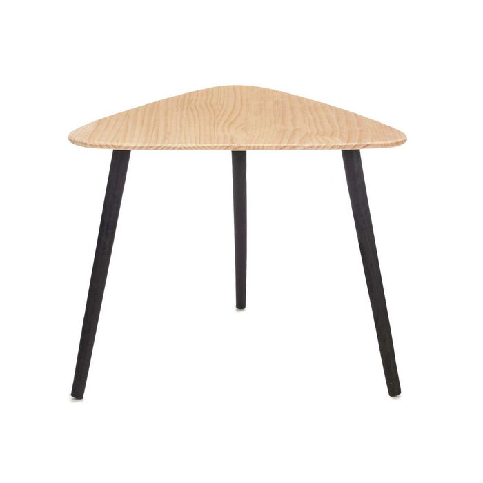GIFTDECOR Mesa de Centro Triángulo Natural Negro