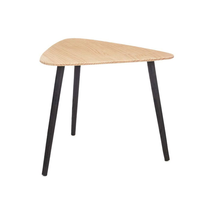 GIFTDECOR Mesa de Centro Triángulo Natural Negro