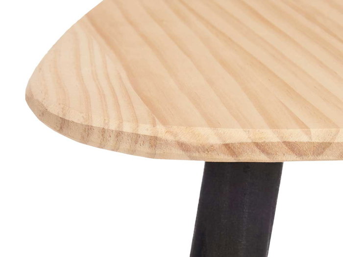 Giftdecor Mesa Centro Triangulo Natural Negro Madera Pino 60x48x64 cm