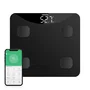 Haeger InteliScale Plaza Báscula de Baño Electrónica Inteligente, 180 kg, IMC, Grasa, Agua, Huesos, Bluetooth, Negro
